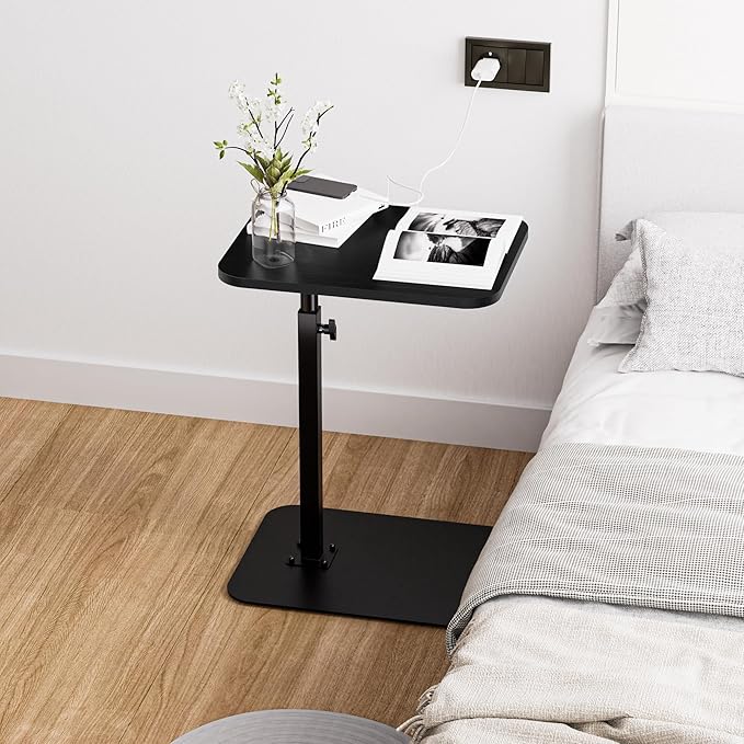 Side Table Sofa Tray for Couch Heavy Metal Base Swivel/Adjustable Height - Image 2