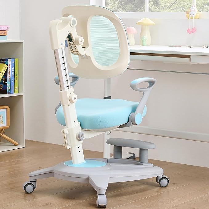 Ergonomic Kids Desk Chair with Footrest & Height-Adjustable Seat, Work & Dining - Image 4