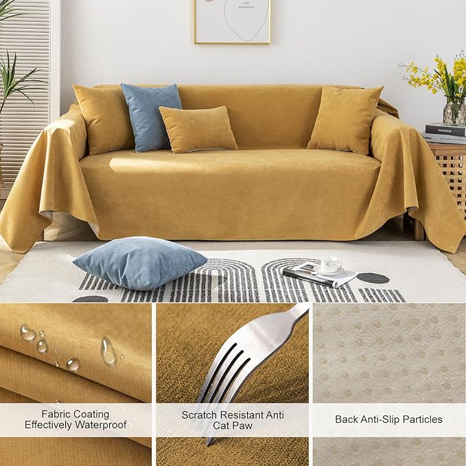 STACYPIK Durable Waterproof Couch Cover, L Shaped Cover, Anti-Scratch Sofa - Image 9