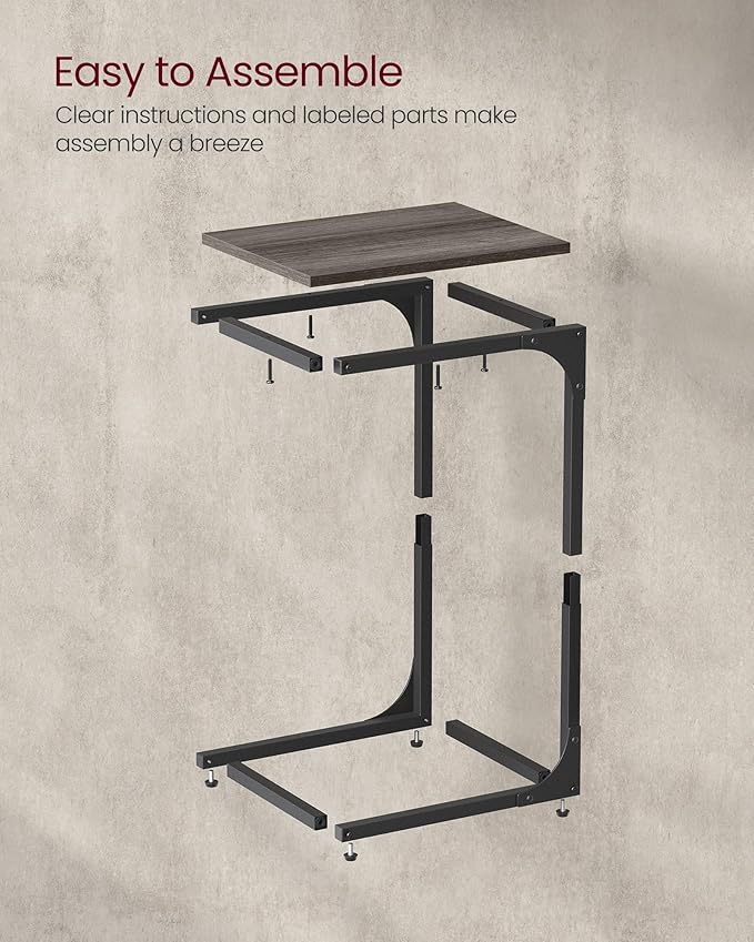 VASAGLE C-Shaped End Table, Small Side Table - Image 7