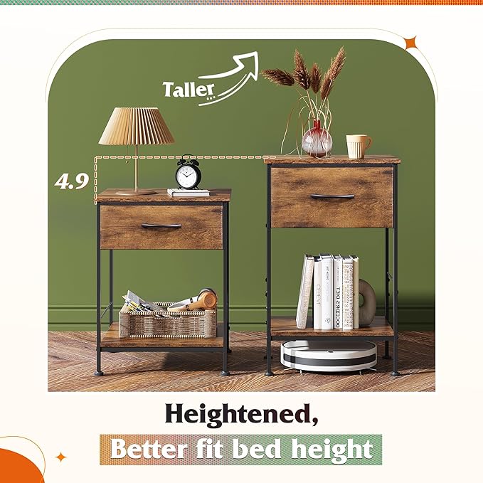 WLIVE Nightstand Set of 2, End Table - Image 8