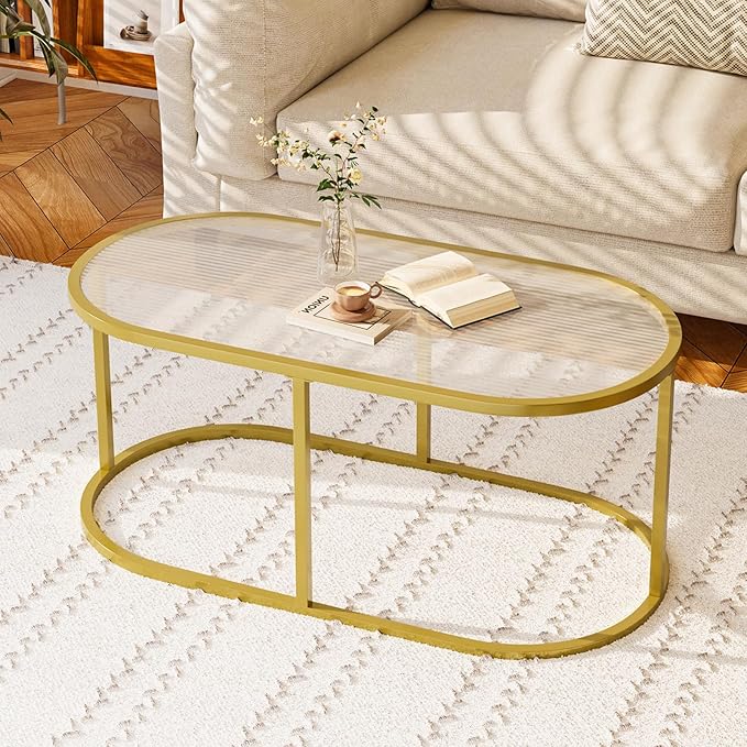 Coffee Table Gold Glass Coffee Table by Wolawu