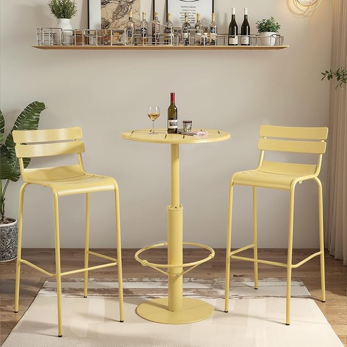 42" Tall Modern Industrial Bar Table-23.6" Dia Round Metal Top Standing Pub - Image 8