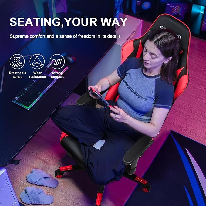 GTRACING Gaming Chair with Footrest, Ergonomic Computer Game Desk Chair - Image 3