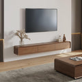 POVISON Fully Assembled Floating TV Stand, Walnut TV Stand, Solid Wood Floating by POVISON