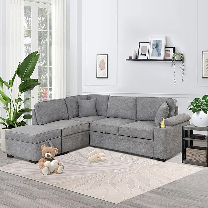Ball & Cast Sleeper Sofa Bed L Shaped Couch by BallCast