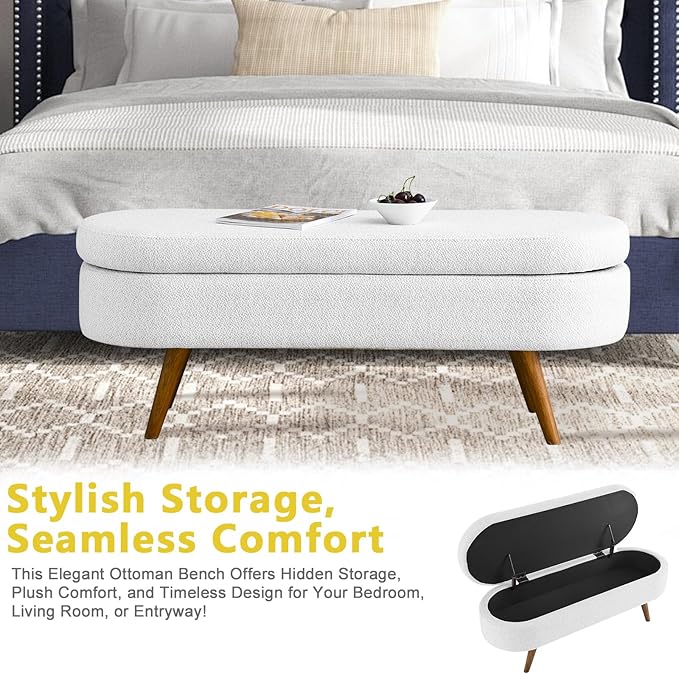 NicBex Ottoman Bench with Storage - Image 4