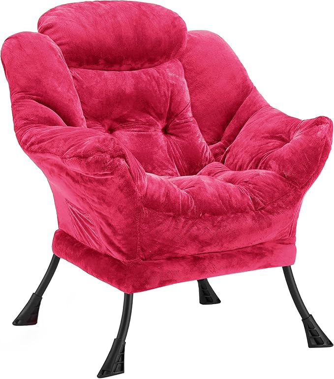 Fabric Lazy Chair for Adults, Oversized Upholstered Sofa Chair, Plush Comfy by Halituny