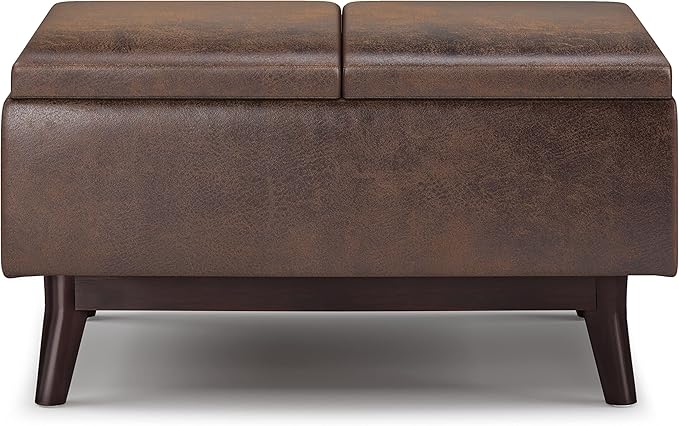 SIMPLIHOME Owen 34 inch Wide Mid Century Modern Rectangle Coffee Table Storage - Image 9