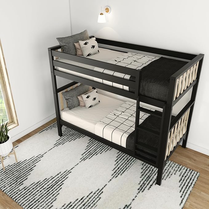 Max & Lily Bunk Bed, Scandinavian Modern Bunk Bed, Solid Wood Twin-Over-Twin - Image 7