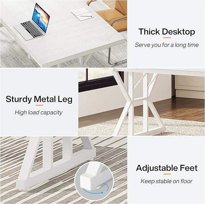 Tribesigns 70.8-Inch Executive Desk, Large Computer Office Desk Workstation - Image 4
