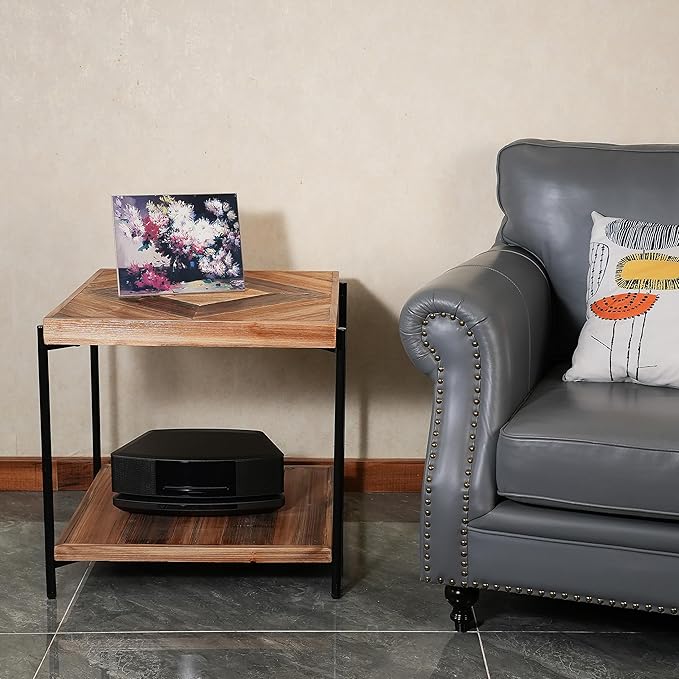 CONSDAN StoneCreek Solid Fir Wood Side Table - Image 4
