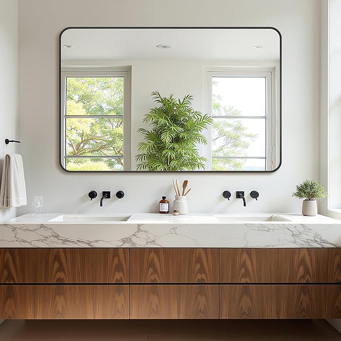 Bathroom Mirror 55" x 36", Large Rectangle Wall Mirror, Entryway Decor - Image 2