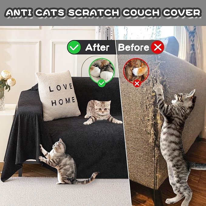 MYSKY HOME Black Couch Covers for Sectional Sofa, Couch Cover L Shape Couch - Image 8
