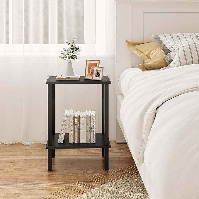 TUTOTAK End Table, Side Table, Nightstand, 2-Tier Storage Shelf, Sofa Table - Image 7