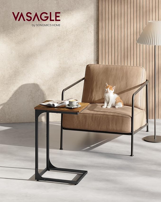 VASAGLE C-Shaped End Table, Small Side Table - Image 2