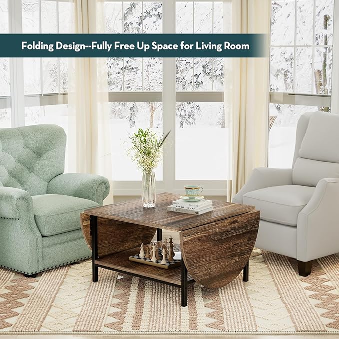SAYGOER Folding Coffee Table for Living Room, Small Coffee Tables - Image 3