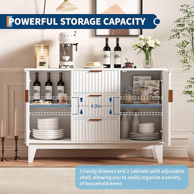 Garvee 47.2" Fluted Buffet Cabinets - Image 4