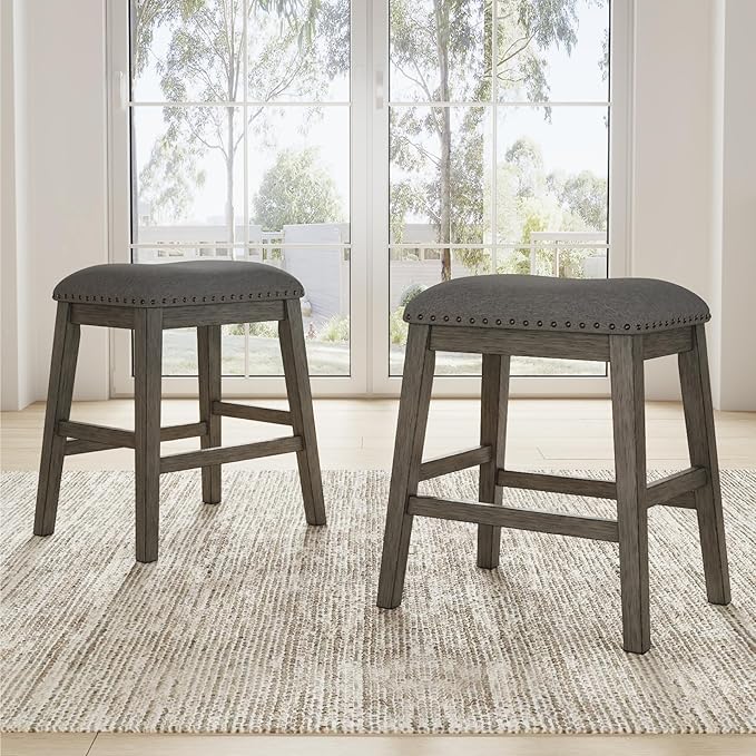 Signature Design by Ashley Caitbrook Rustic 24.4" Counter Height Upholstered - Image 2