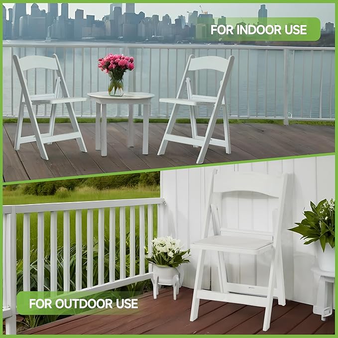 Real Relax White Resin Folding Chairs - Image 9