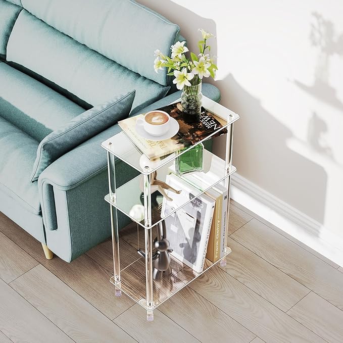 Clear Acrylic Narrow Side Table - Image 6