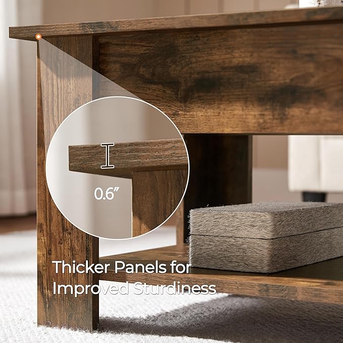 Yaheetech Vintage Coffee Table, Lift Top Coffee Table - Image 9