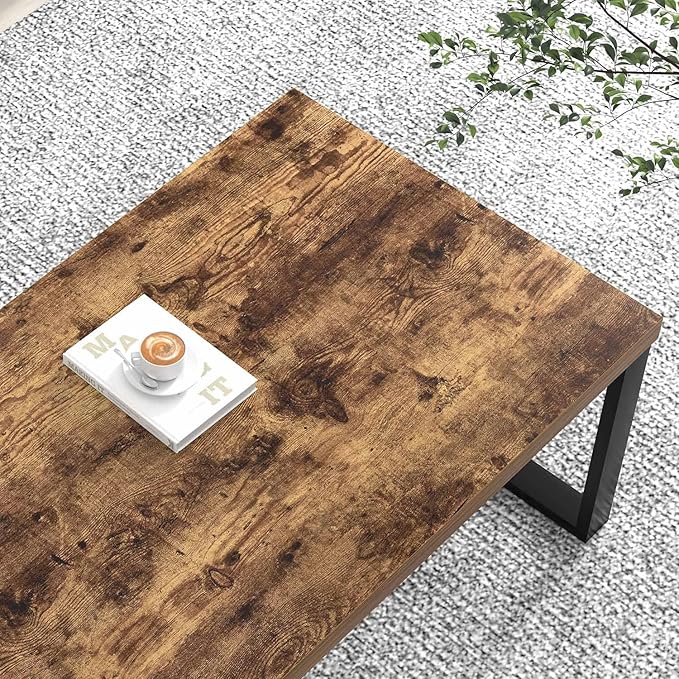 EXCEFUR Modern Coffee Table, Industrial Wood and Metal Center Table - Image 5