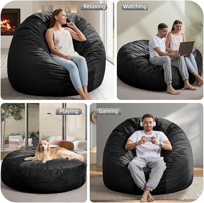 Hobestluk 6FT Bean Bag Chair Bean Bag Chairs - Image 5