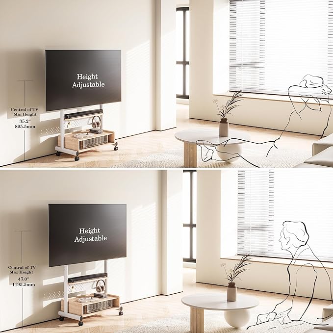 FITUEYES Rolling TV Floor Stand - Image 3