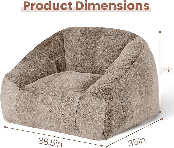 Bean Bag Chairs for Adults, Giant Beanbag Sofa Comfy Reading Chair, Oversized - Image 2