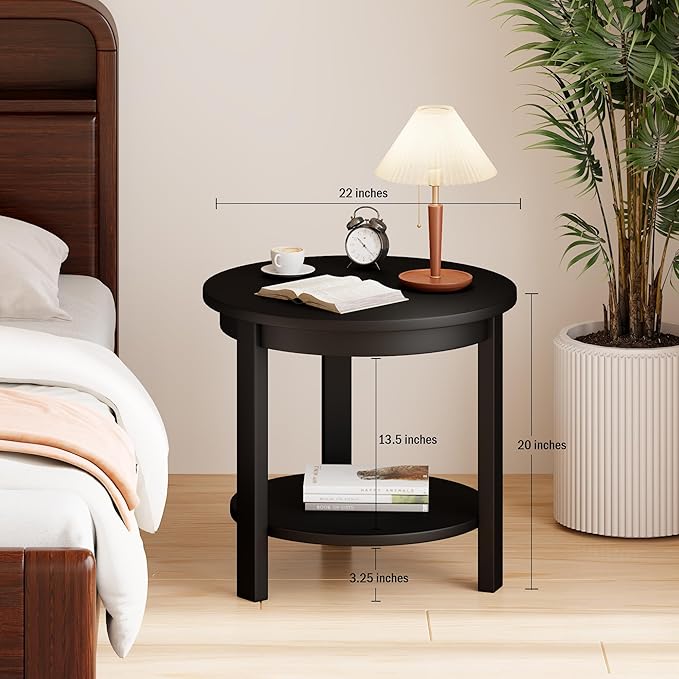 Small Round Wood Coffee Table - Image 2
