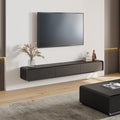 Fully-Assembled Minimalist Floating TV Stand, Modern Wall-Mounted Entertainment by POVISON