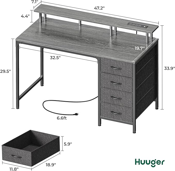 Huuger 47 Inch Computer Desk - Image 2