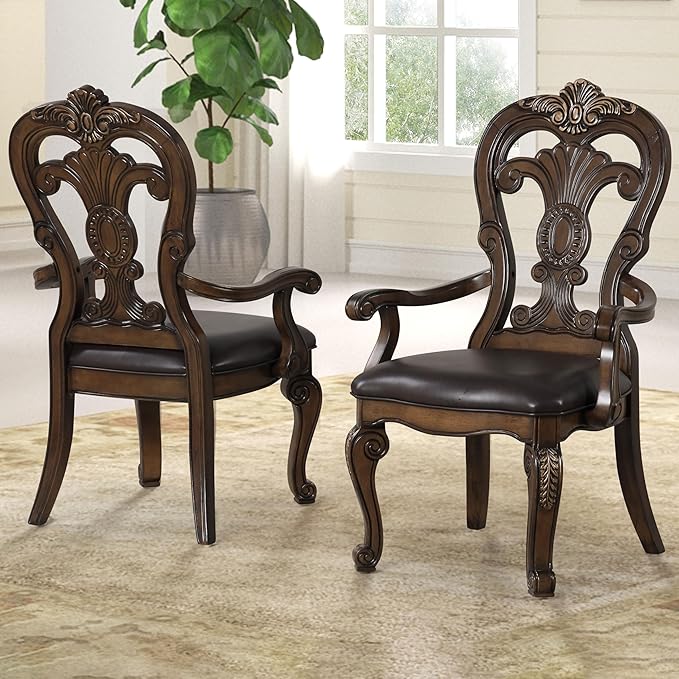 Furniture of America Anatole Traditional Arm Chairs Set of 2, Comfortable by FurnitureofAmerica