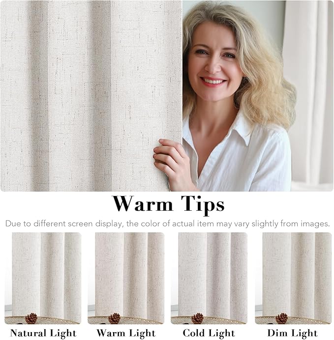 H.VERSAILTEX Linen Blackout Curtains 72 Inches Long 100% Absolutely Blackout - Image 5