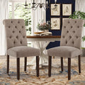 COLAMY Button Tufted Dining Chairs Set of 2, Parsons Upholstered Fabric Dining by COLAMYINC
