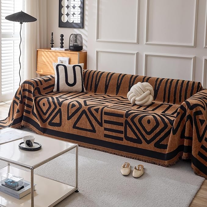 HANDONTIME Boho Geometric Couch Covers by HANDONTIME