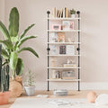 6 Tier Industrial Ladder Shelf Bookcase, Wall Mounted Rustic Bookshelf by ANYNICE