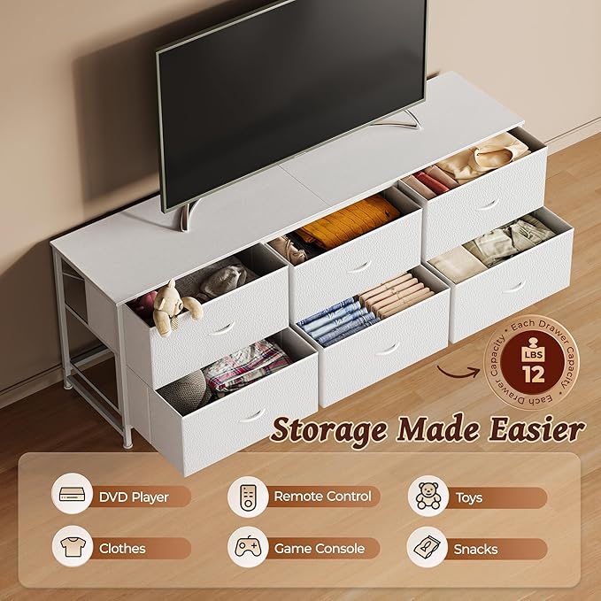 Huuger 63 Inch Long Dresser for Bedroom, Wide TV Stand for 55, 70 Inch TV - Image 6