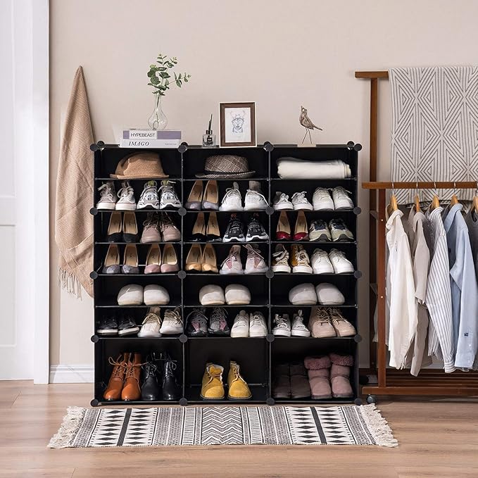 Portable Shoe Rack Organizer, 48-Pair Tower Shelf Storage Cabinets, Plastic - Image 5