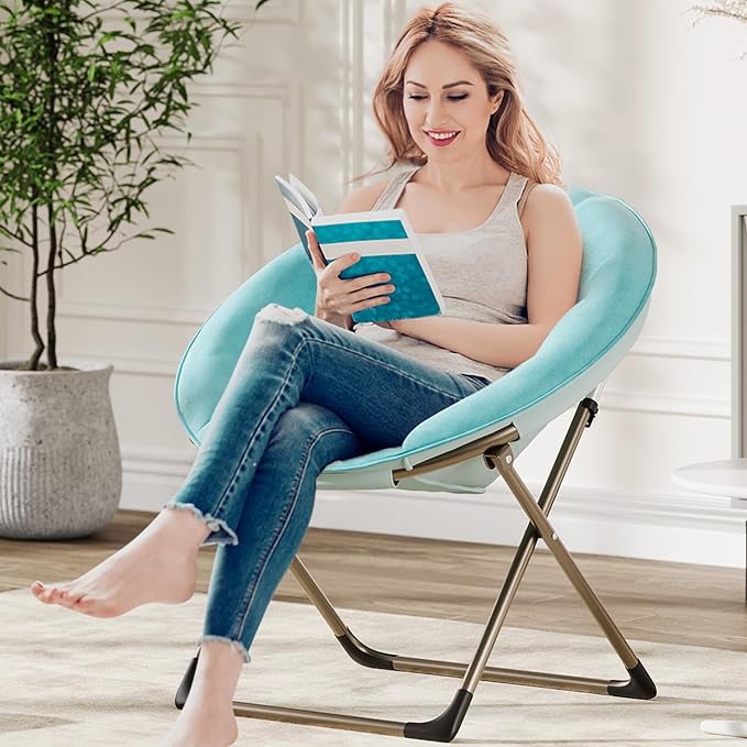 Comfy Saucer Chairs, Cozy Faux Fur Living Room Chair - Image 4