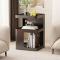 Black Modern Side Table, 3-Tier Metal NightStand by BAOGELIYA