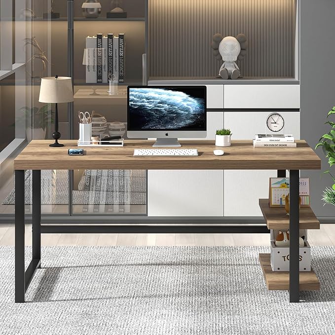 FOLUBAN 60 Inch Home Office Desk, Large Computer Desk - Image 7