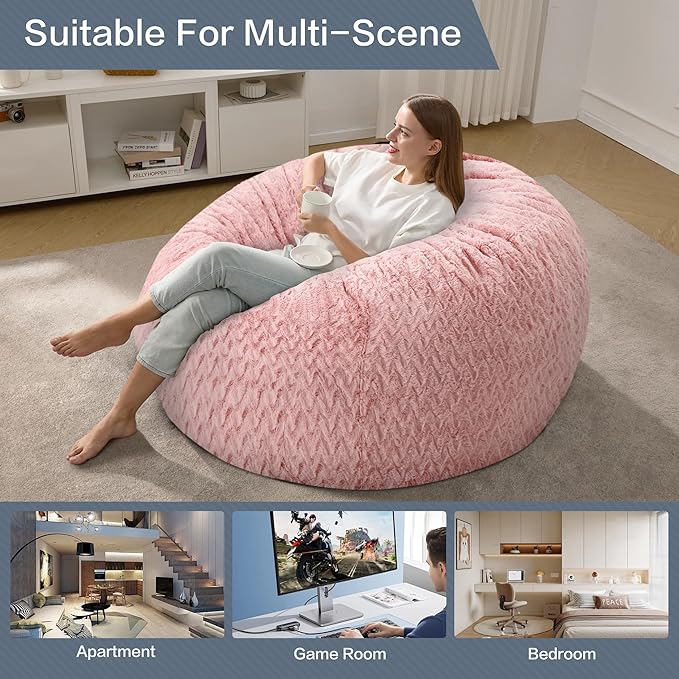 5ft Bean Bag Chairs for Adults Large Beanbag Chair - Image 5