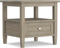 SIMPLIHOME Warm Shaker SOLID WOOD 20 inch Wide Rectangle Transitional End Side by SimpliHome