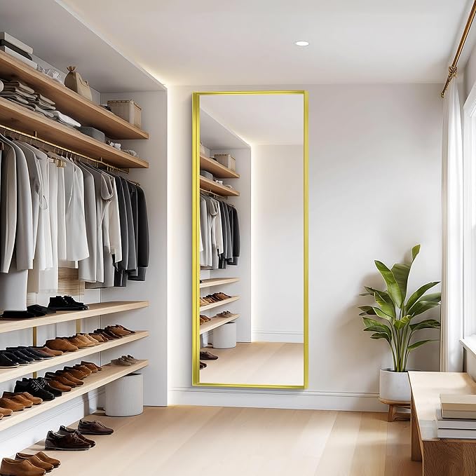 Gold Bathroom Mirror, 72x30 Inch Rectangular Framed Mirror, Large Wall Mounted - Image 6