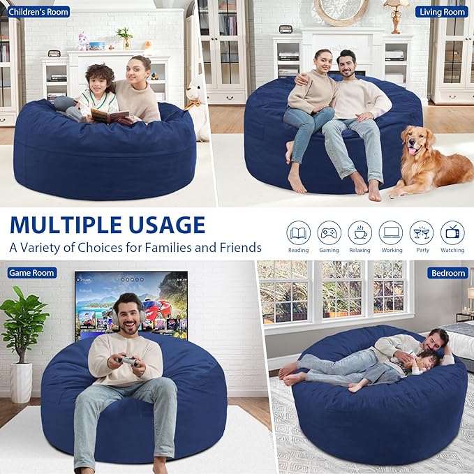 4FT Bean Bag Chair, Large Bean Bag Chairs - Image 4