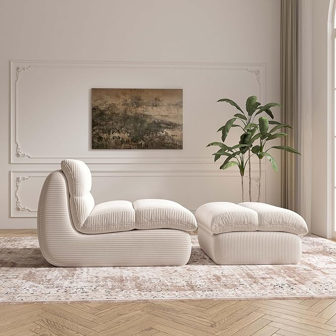 Bean Bag Chair with Ottoman, Cozy Comfy Reading Nook Chairs, Ultra Soft - Image 5