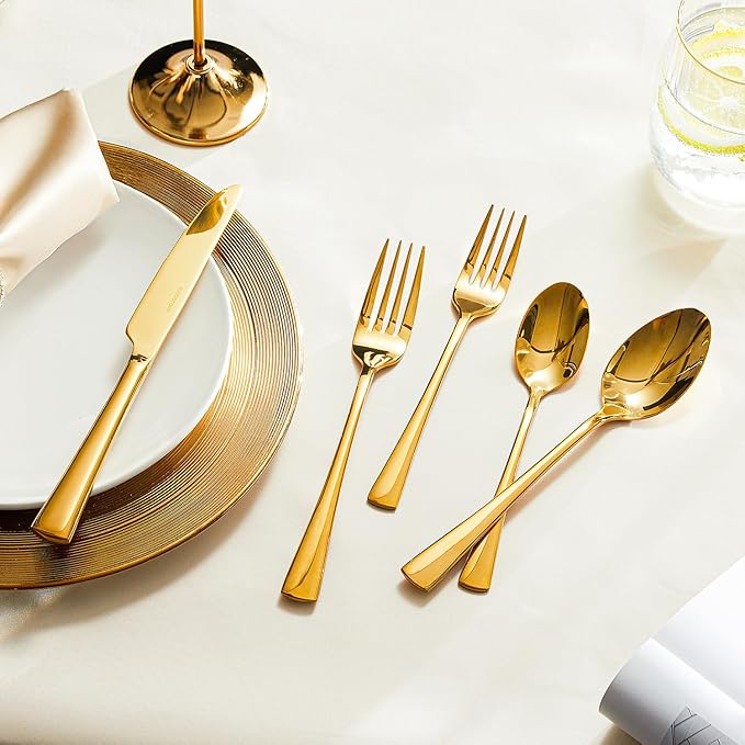 KINGSTONE Silverware Set for 12, 60-Piece Forged 18/10 Stainless Steel Flatware - Image 4