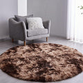 FJZFING Tie-Dyed Coffee Round Rug Ultra-Soft Plush Modern 6x6 Circle Area Rug by FJZFING